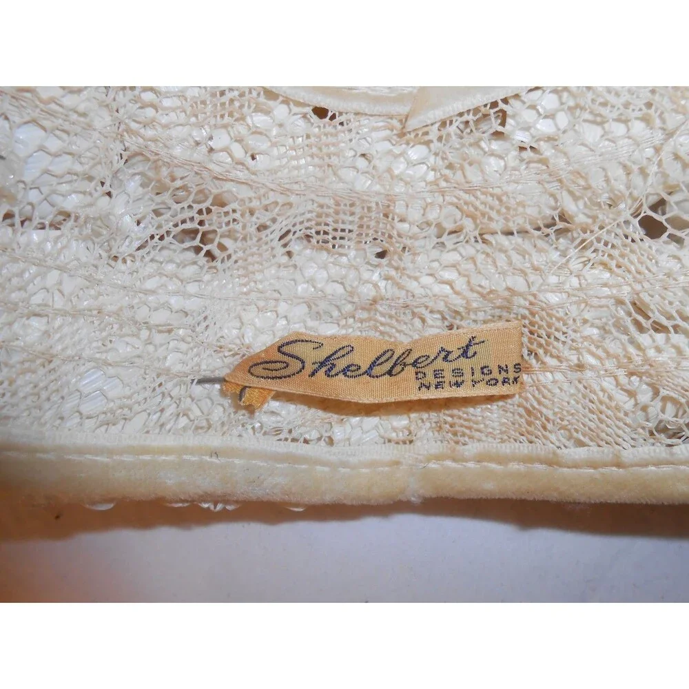 Women's Vintage Hat Shelbert Designs Popcorn Straw Yellow Bow Small 20